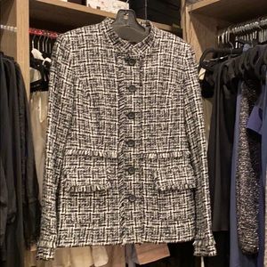 Karl Lagerfeld tweed jacket black and white